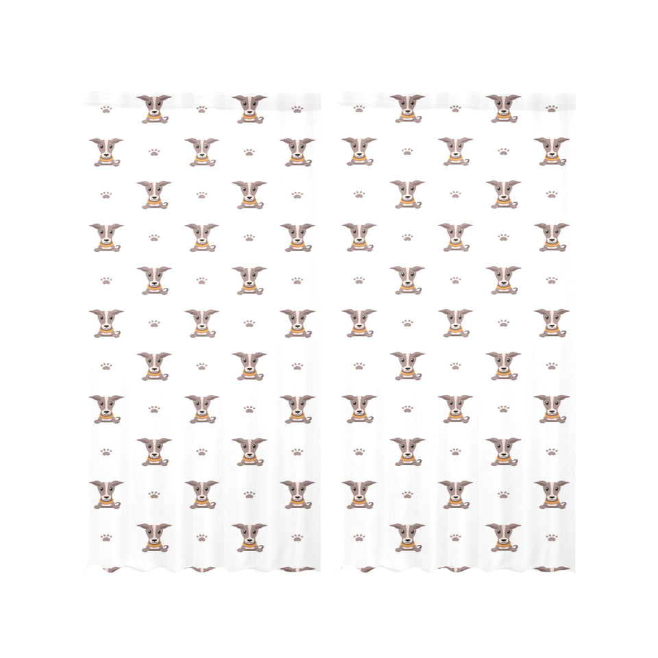 Greyhound Pattern Print Design 05 Gauze Curtain