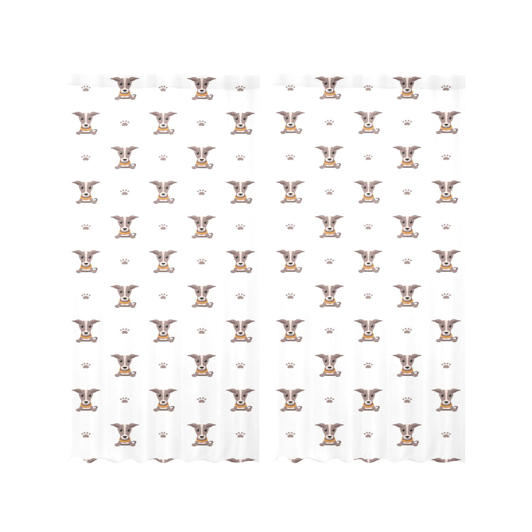 Greyhound Pattern Print Design 05 Gauze Curtain