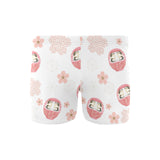 Daruma japanese wooden doll cherry blossom flower Men's Swimming Trunks