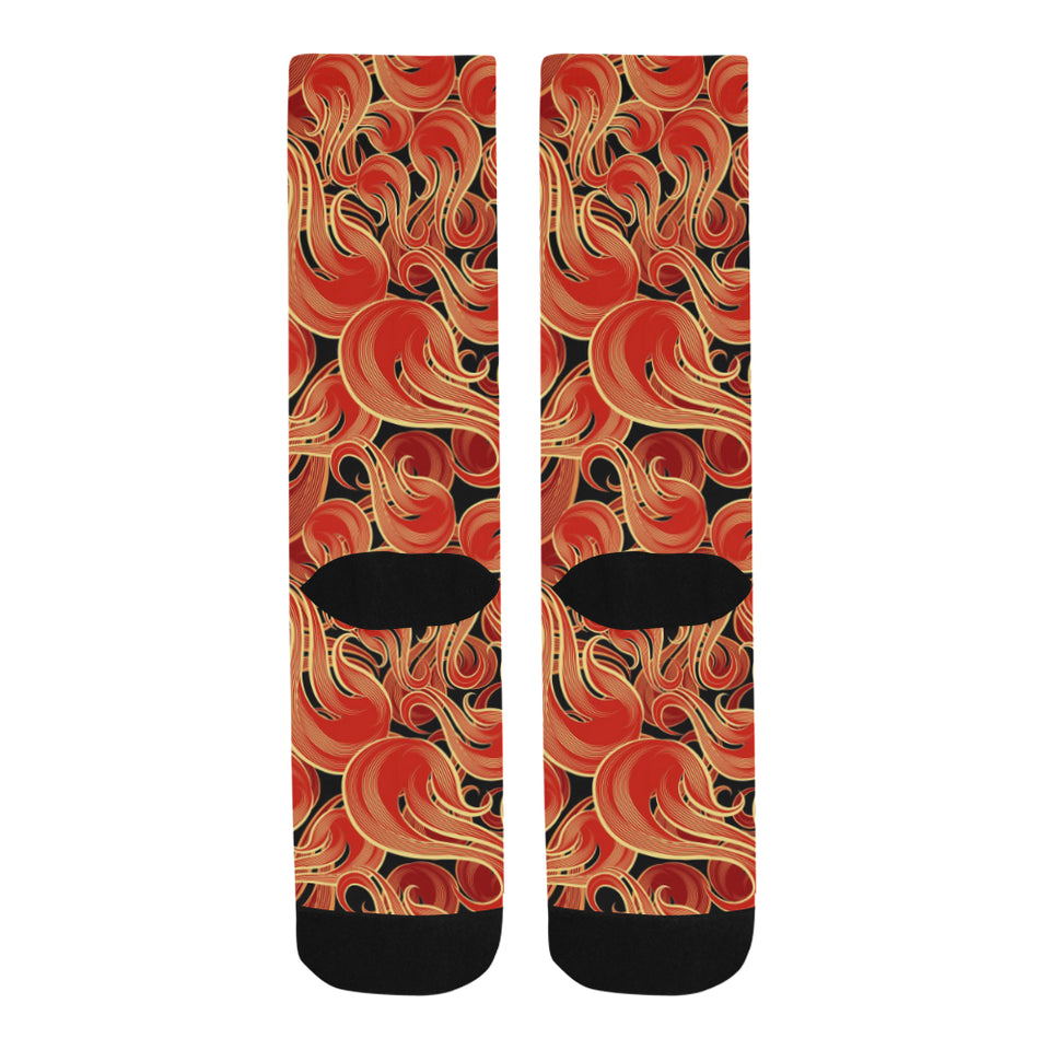 Fire flame pattern Crew Socks