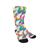 Colorful crow illustration pattern Crew Socks