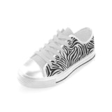 Zebra skin pattern Men's Low Top Shoes White