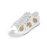 Sketch style cookie pattern Men's Low Top Shoes White