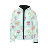 Hot Air Balloon design Pattern Kids' Boys' Girls' Padded Hooded Jacket