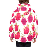 dragon fruits design pattern Kids' Boys' Girls' Padded Hooded Jacket