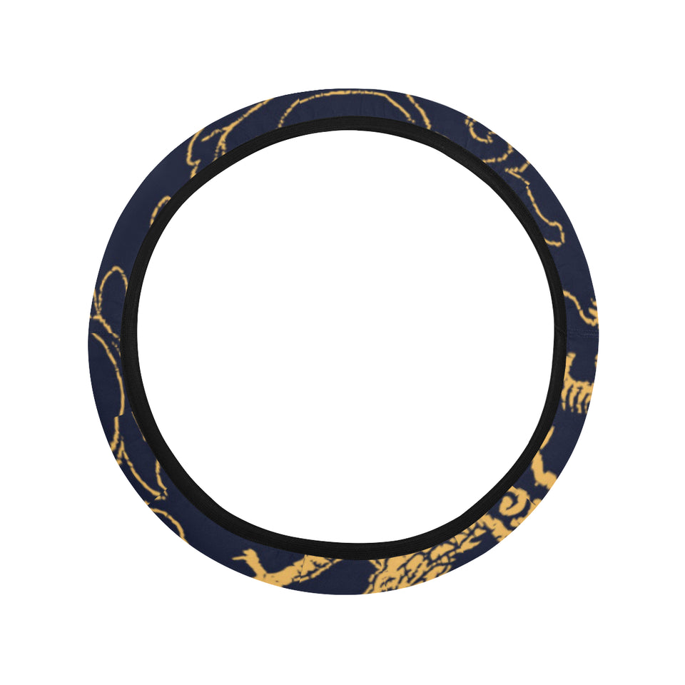 Gold dragon pattern Car Steering Wheel Cover