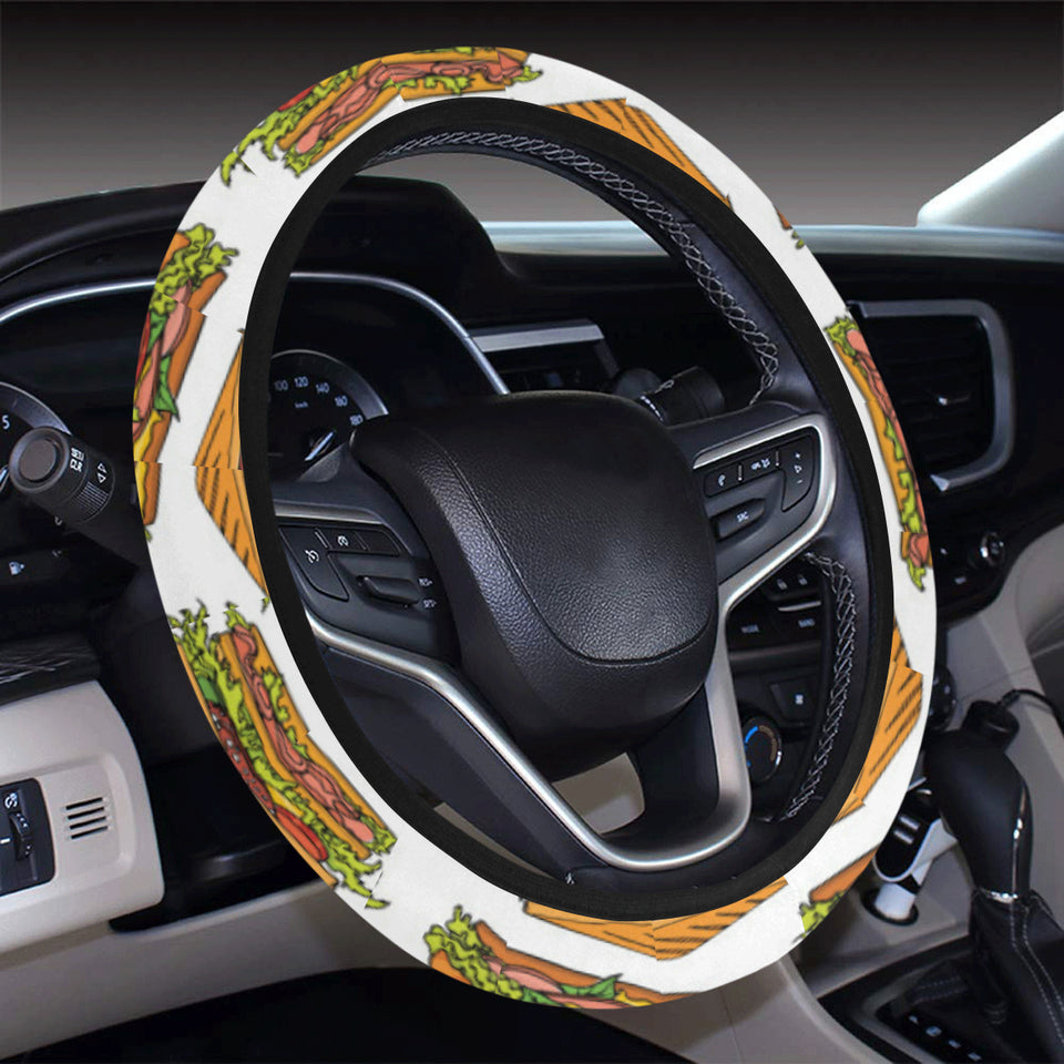 Sandwich Pattern Print Design 02 Car Steering Wheel Cover