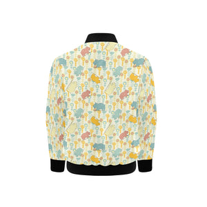 Hippopotamus Pattern Print Design 04 Kids' Boys' Girls' Bomber Jacket