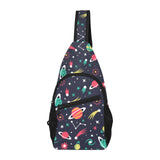 colorful space pattern planet star All Over Print Chest Bag