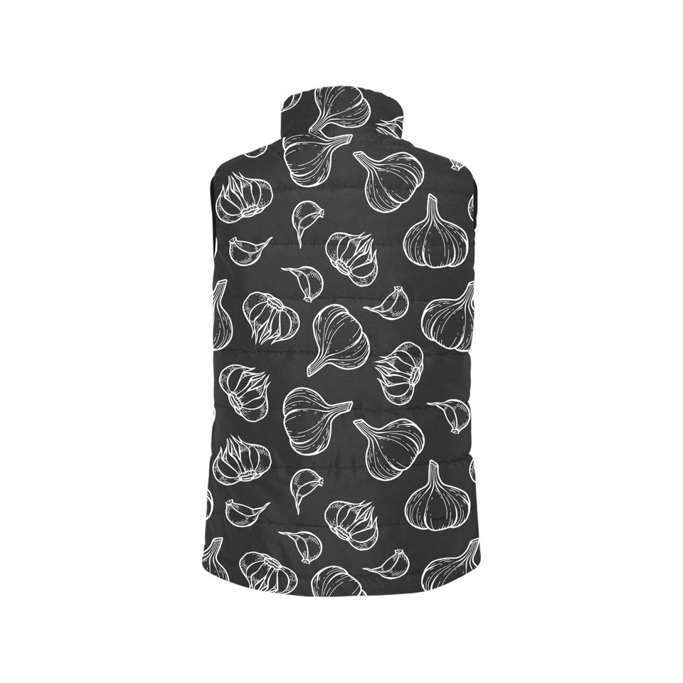 Garlic pattern black background Women's Padded Vest