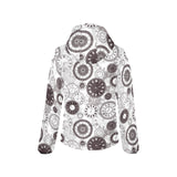 Classic vintage clock pattern Women's Padded Hooded Jacket