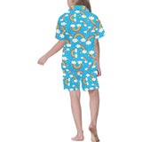 Rainbows Sky Clouds Pattern Kids' Boys' Girls' V-Neck Short Pajama Set