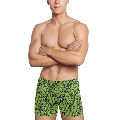 Green hop pattern Men's Swimming Trunks