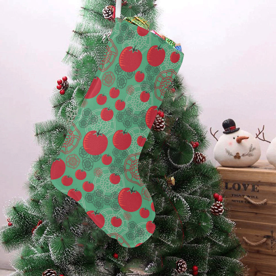 Tomato design pattern Christmas Stocking
