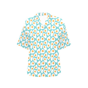 Fried Eggs Pattern Print Design 04 Women's All Over Print Hawaiian Shirt