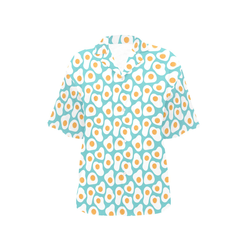 Fried Eggs Pattern Print Design 04 Women's All Over Print Hawaiian Shirt