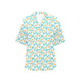 Fried Eggs Pattern Print Design 04 Women's All Over Print Hawaiian Shirt
