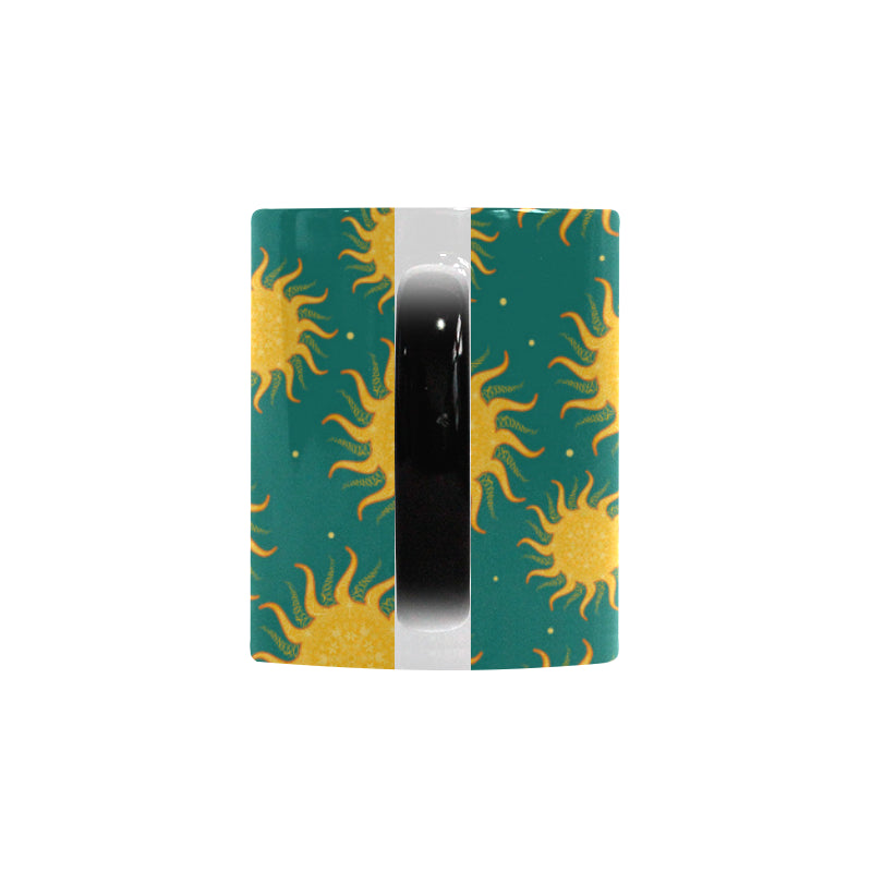 Sun green background Morphing Mug Heat Changing Mug