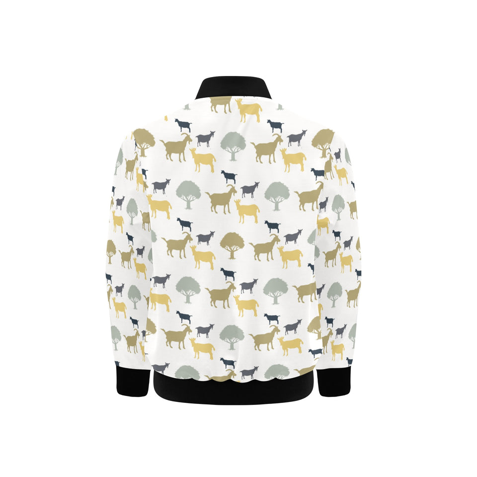 Silhouettes of goat and tree pattern Kids' Boys' Girls' Bomber Jacket