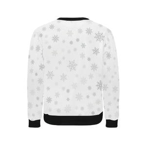 Snowflake pattern white background Men's Crew Neck Sweatshirt