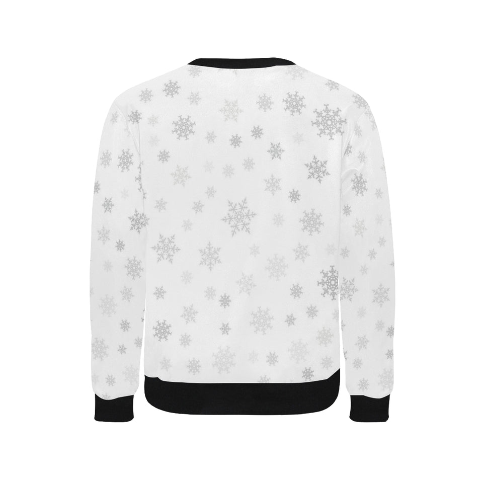 Snowflake pattern white background Men's Crew Neck Sweatshirt