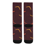 Boomerang Australian aboriginal ornament circle bl Crew Socks