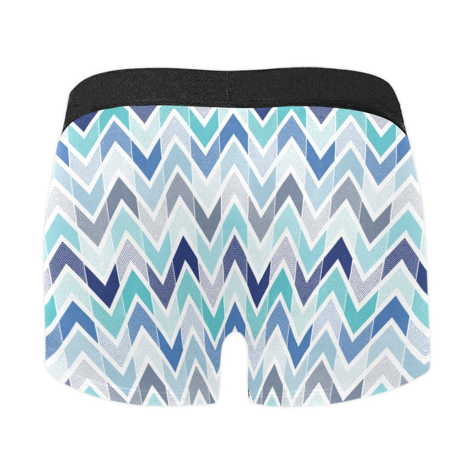 zigzag  chevron blue pattern Men's All Over Print Boxer Briefs Men's Underwear