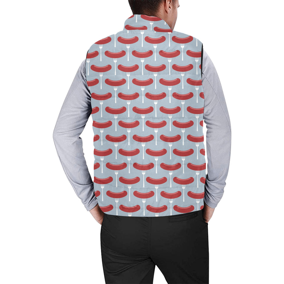 Sausage Pattern Print Design 02 Men's Padded Vest