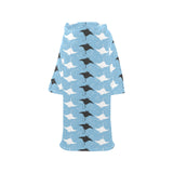 Stingray Pattern Print Design 03 Blanket Robe with Sleeves