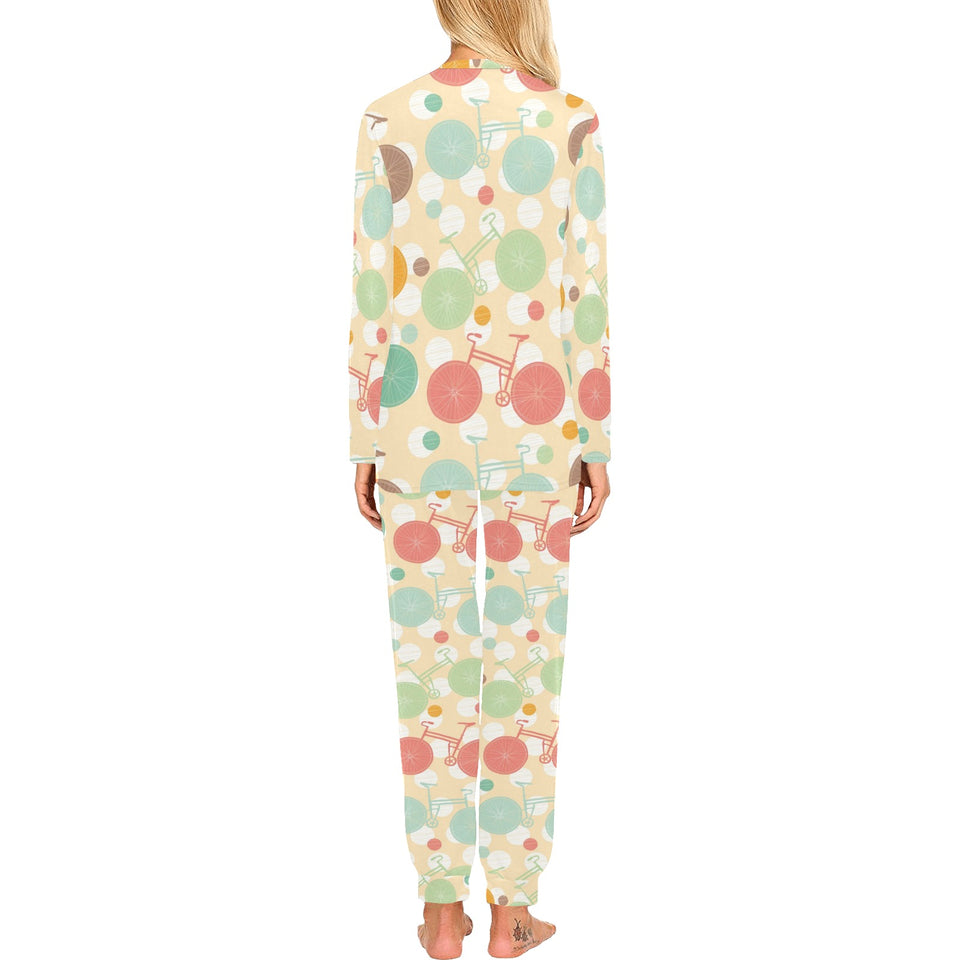 Bicycle Pattern Print Design 01 Women's All Over Print Pajama Set