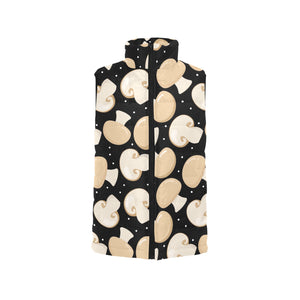 Champignon mushroom pattern Women's Padded Vest