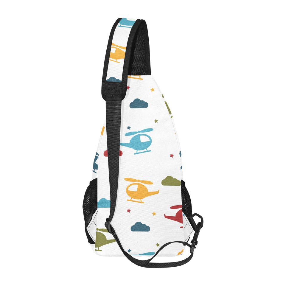 Colorful helicopter pattern All Over Print Chest Bag