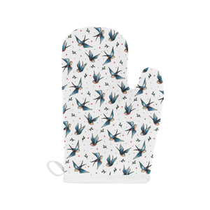 Swallow Pattern Print Design 04 Heat Resistant Oven Mitts