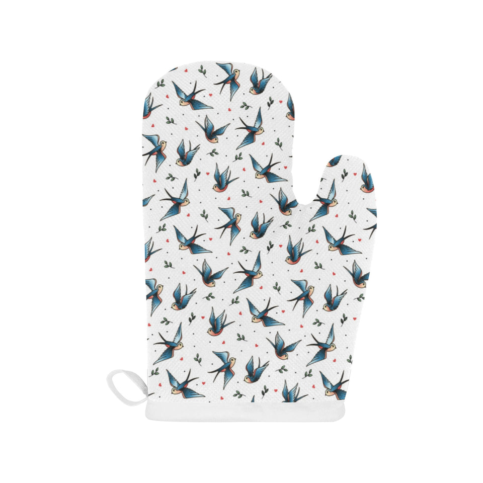 Swallow Pattern Print Design 04 Heat Resistant Oven Mitts