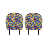 Passion fruit blue background Car Headrest Cover
