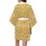 Passion fruits slice pattern Women's Short Kimono Robe