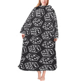 Dice Pattern Print Design 01 Blanket Robe with Sleeves