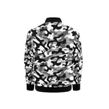 Black white camouflage pattern Kids' Boys' Girls' Bomber Jacket