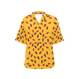Passion fruit texture Women's All Over Print Hawaiian Shirt
