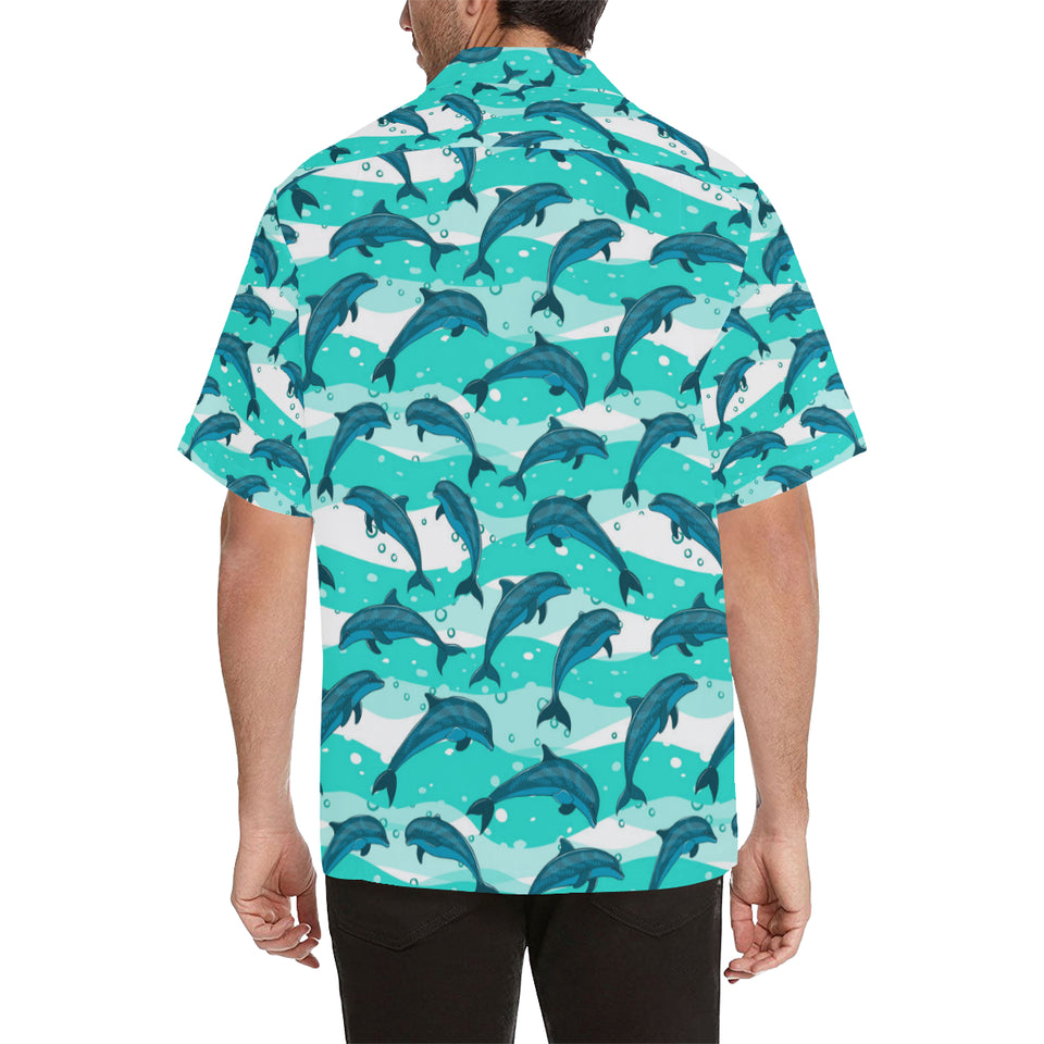 Dolphin sea pattern Men's All Over Print Hawaiian Shirt