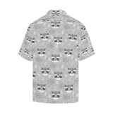 Cute raccoons leaves dot Men's All Over Print Hawaiian Shirt