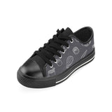 sushi pattern black background Men's Low Top Canvas Shoes Black