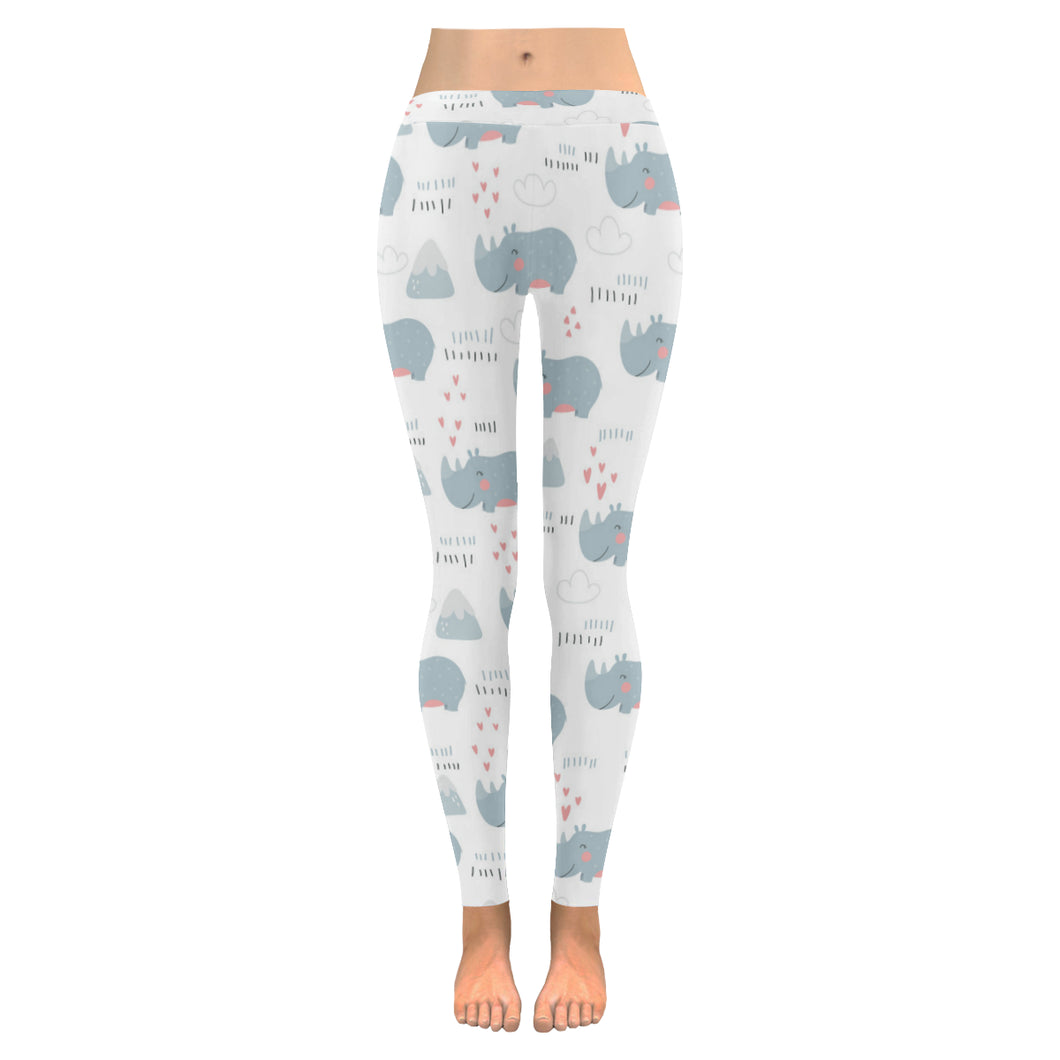 cute rhino heart pattern Women's Legging Fulfilled In US