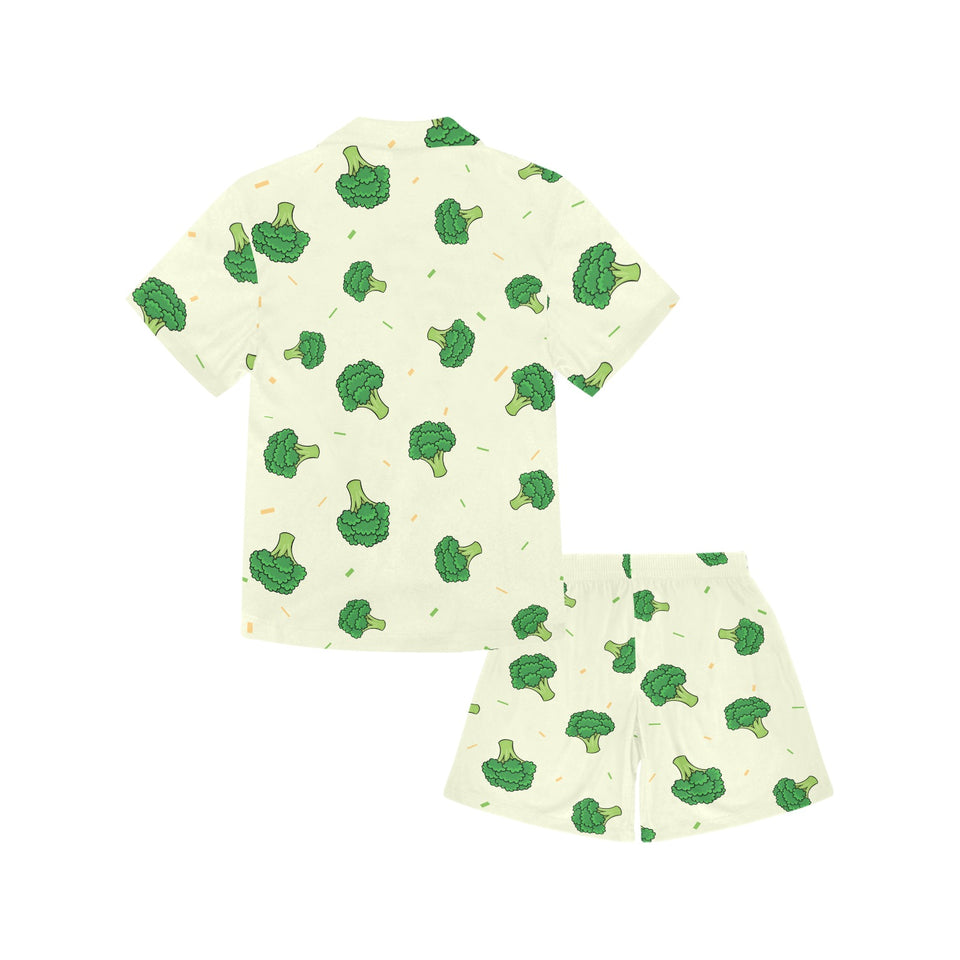 Broccoli pattern Kids' Boys' Girls' V-Neck Short Pajama Set