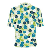 blueberry flower pattern Men's All Over Print Polo Shirt