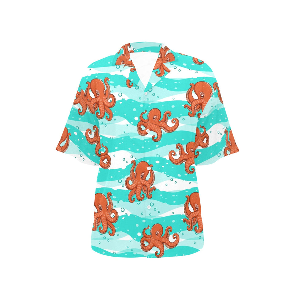 Octopus winter hat garland Fish candy Seaweed Cora Women's All Over Print Hawaiian Shirt