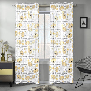 Golden Retriever Pattern Print Design 04 Gauze Curtain
