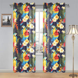 Colorful parrot flower pattern Gauze Curtain