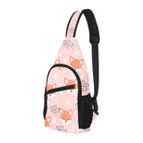 Cute fox pattern pink background All Over Print Chest Bag