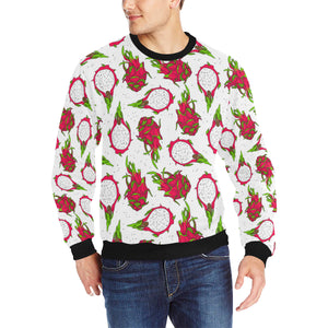 dragon fruits white background Men's Crew Neck Sweatshirt
